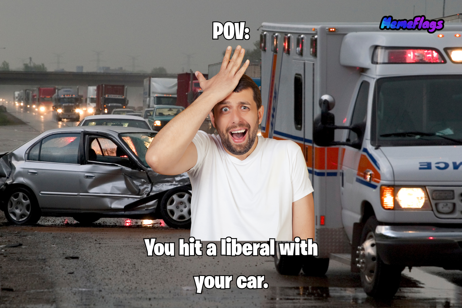 Funny "Liberal Hit n' Run" Bedroom Flag