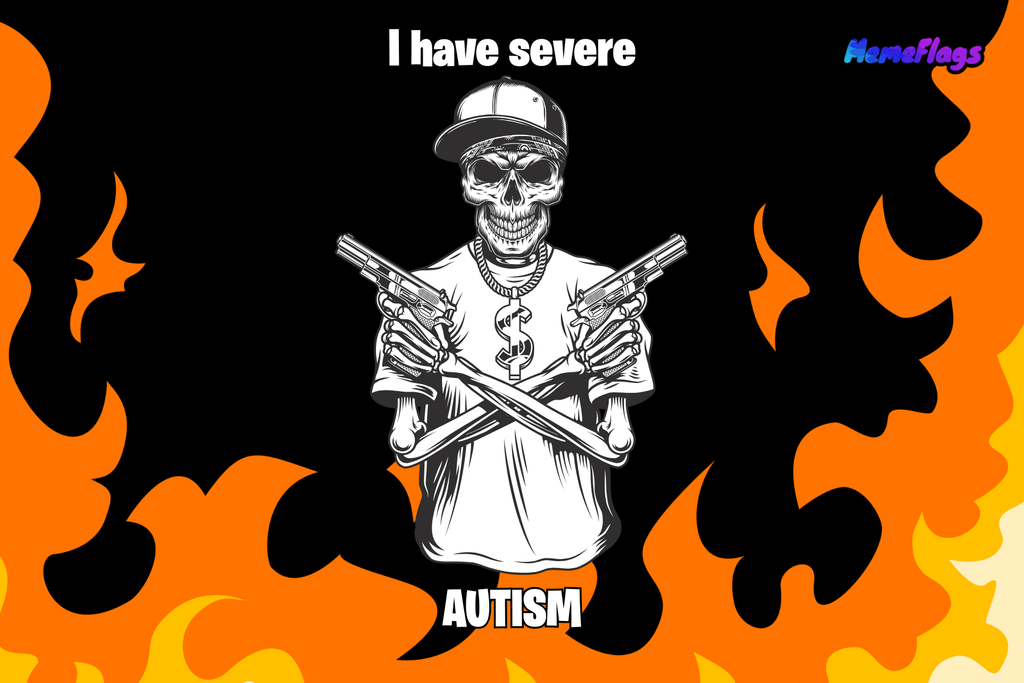 Funny "Severe Autism" Bedroom Flag