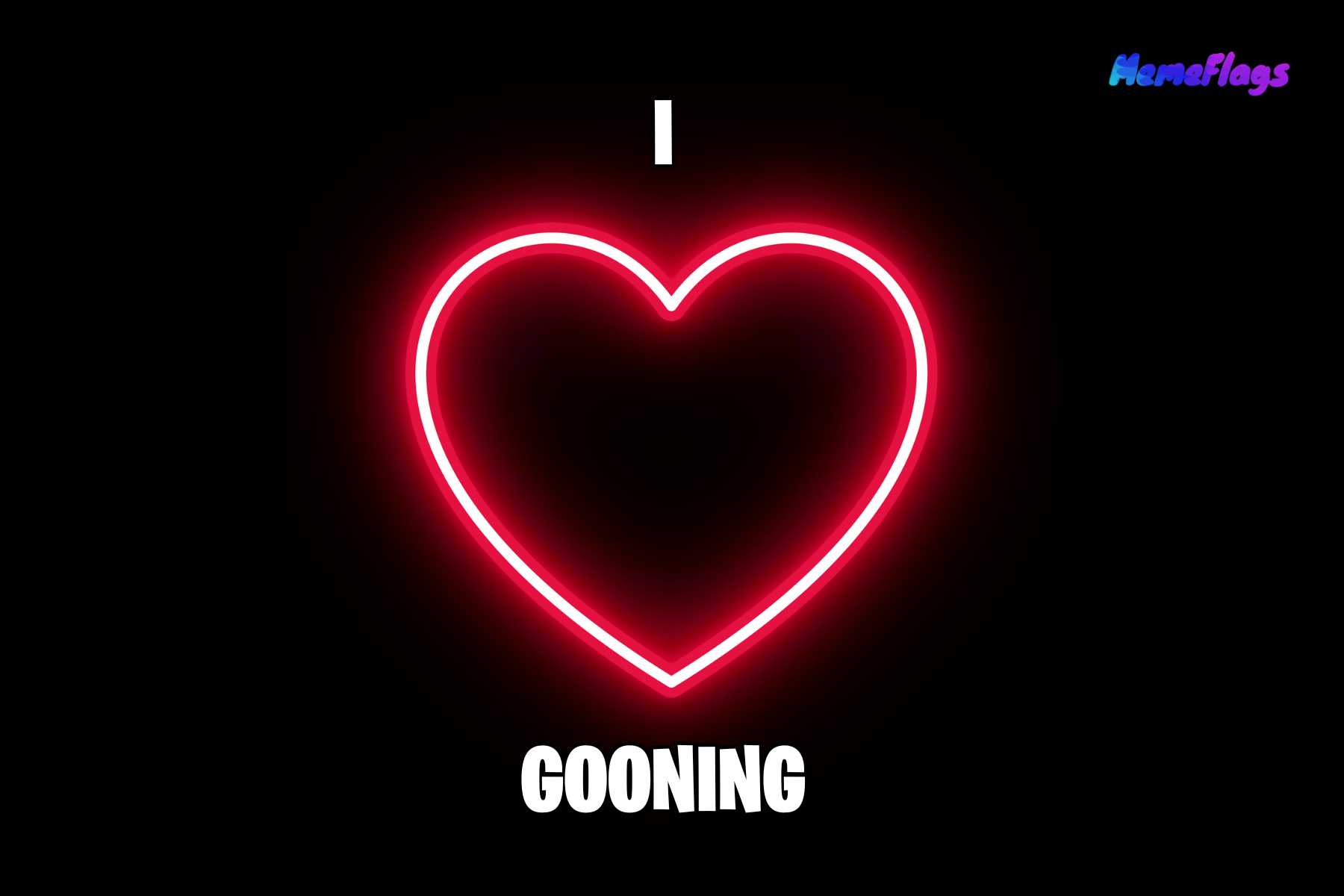 Funny "I <3 Gooning" Bedroom Flag