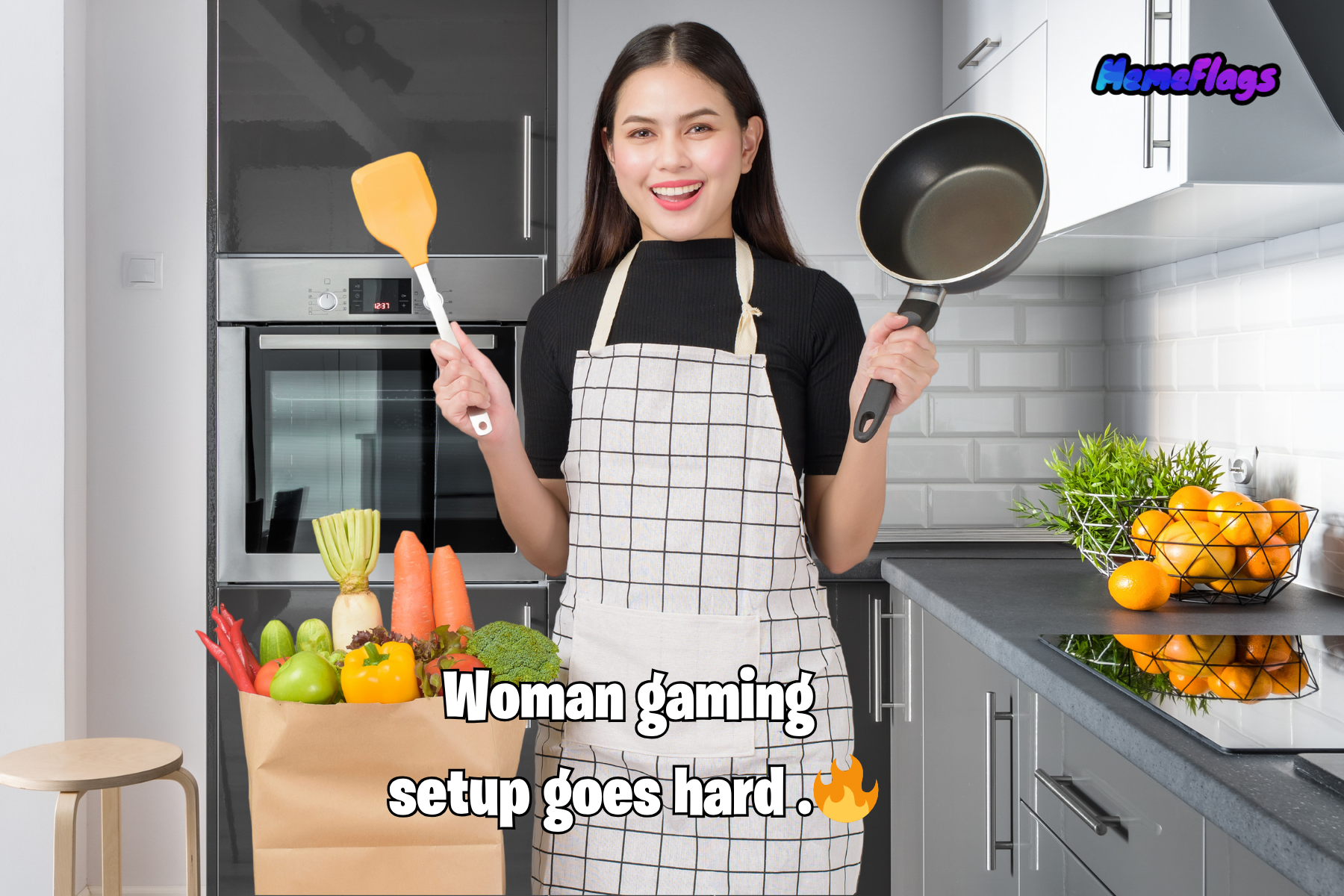 Funny "Woman Gaming Setup" Bedroom Flag