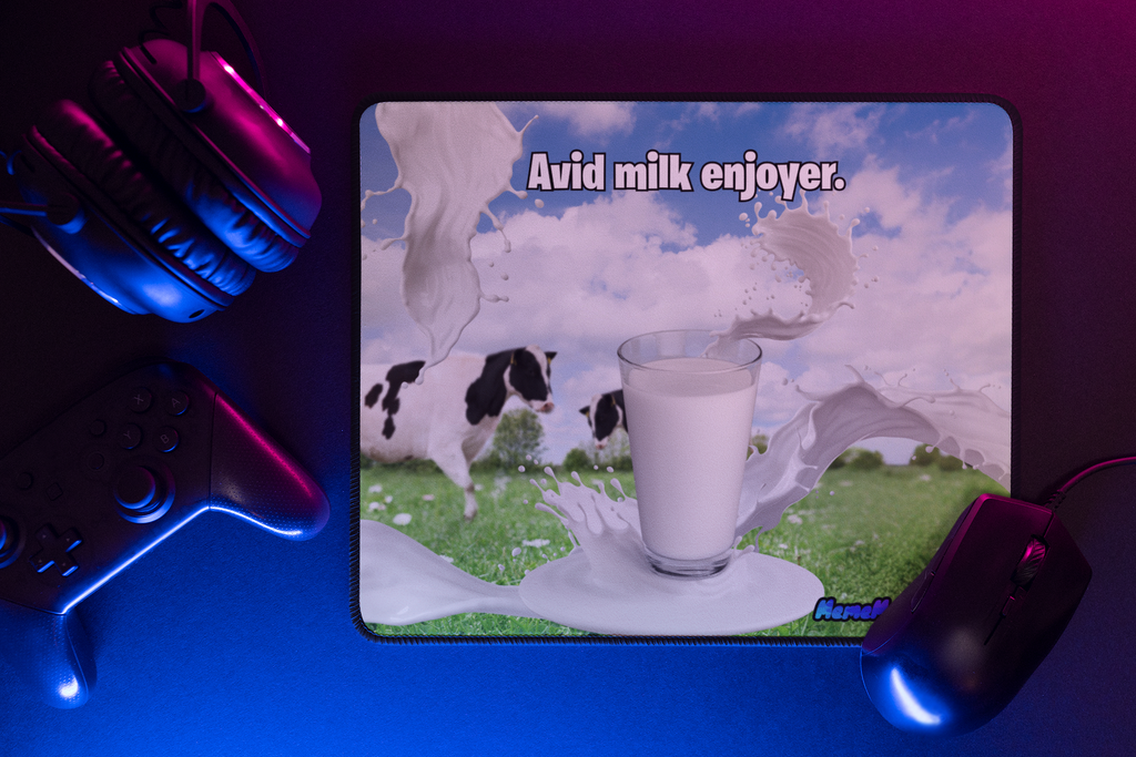Funny "Avid Milk Enjoyer" Meme Mouse Pad