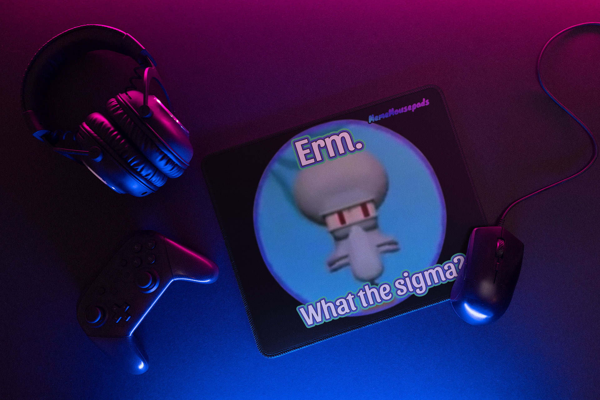 Funny "What the sigma?" Meme Mouse Pad