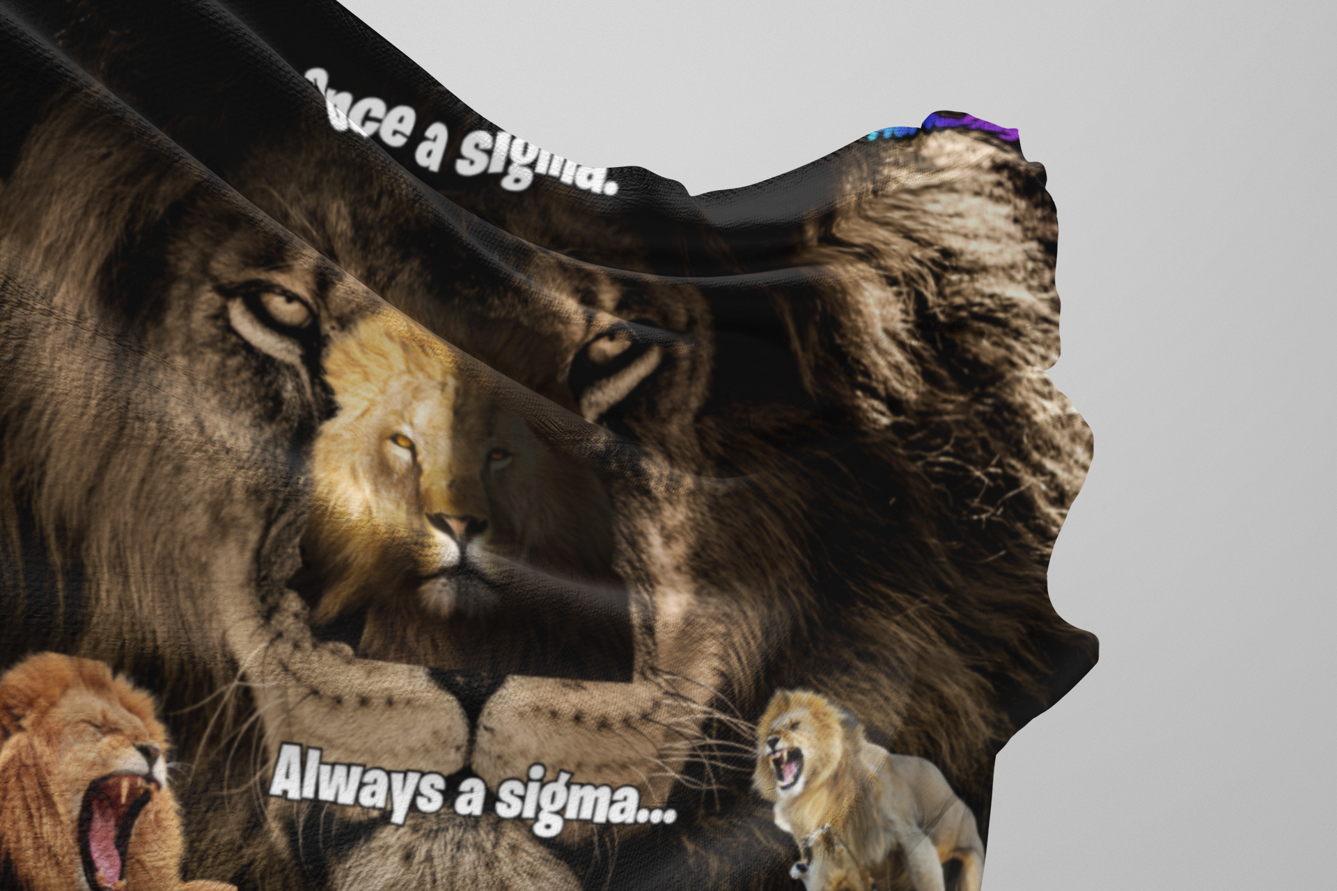 Funny "Sigma Lion" Bedroom Flag