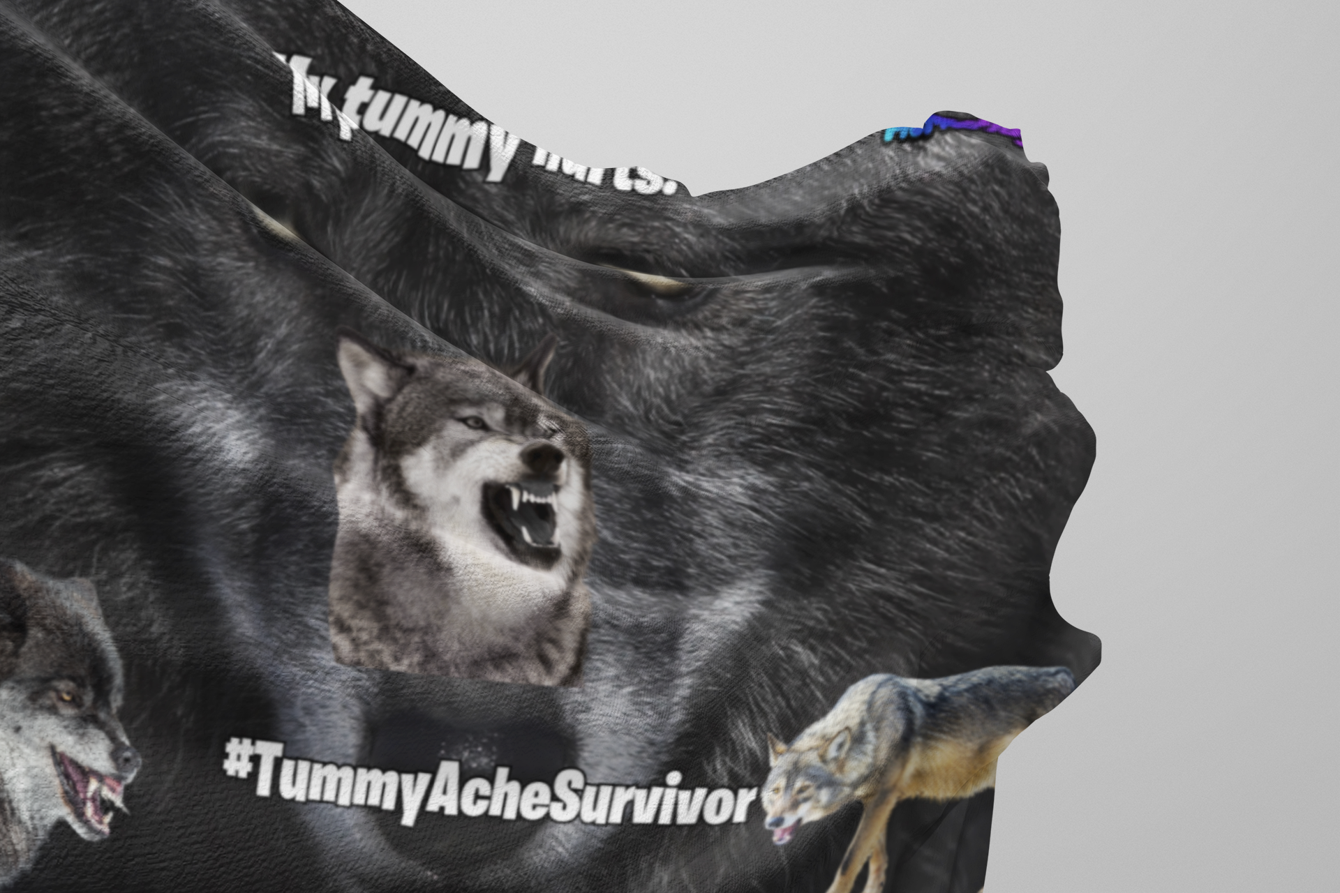 Funny "Tummy Ache Survivor" Bedroom Flag