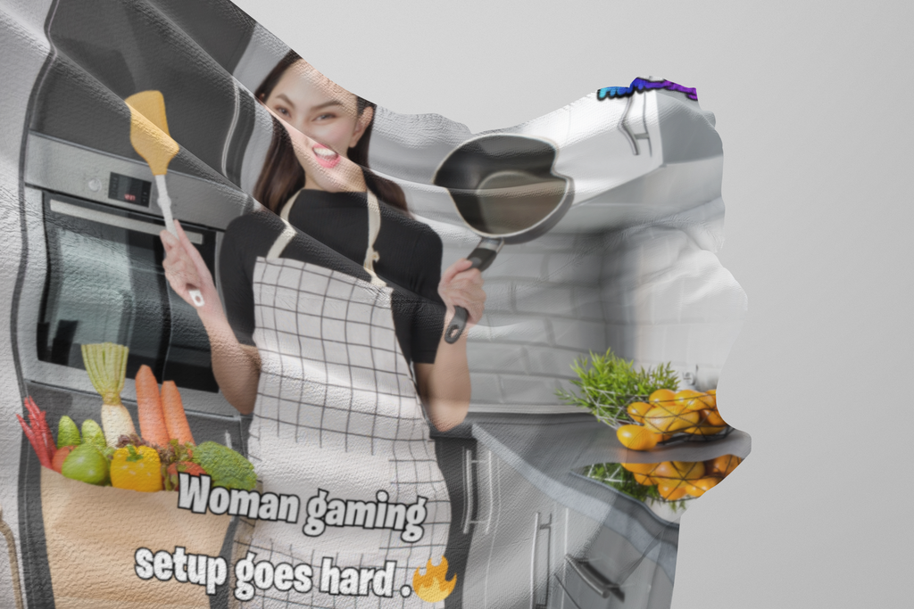 Funny "Woman Gaming Setup" Bedroom Flag