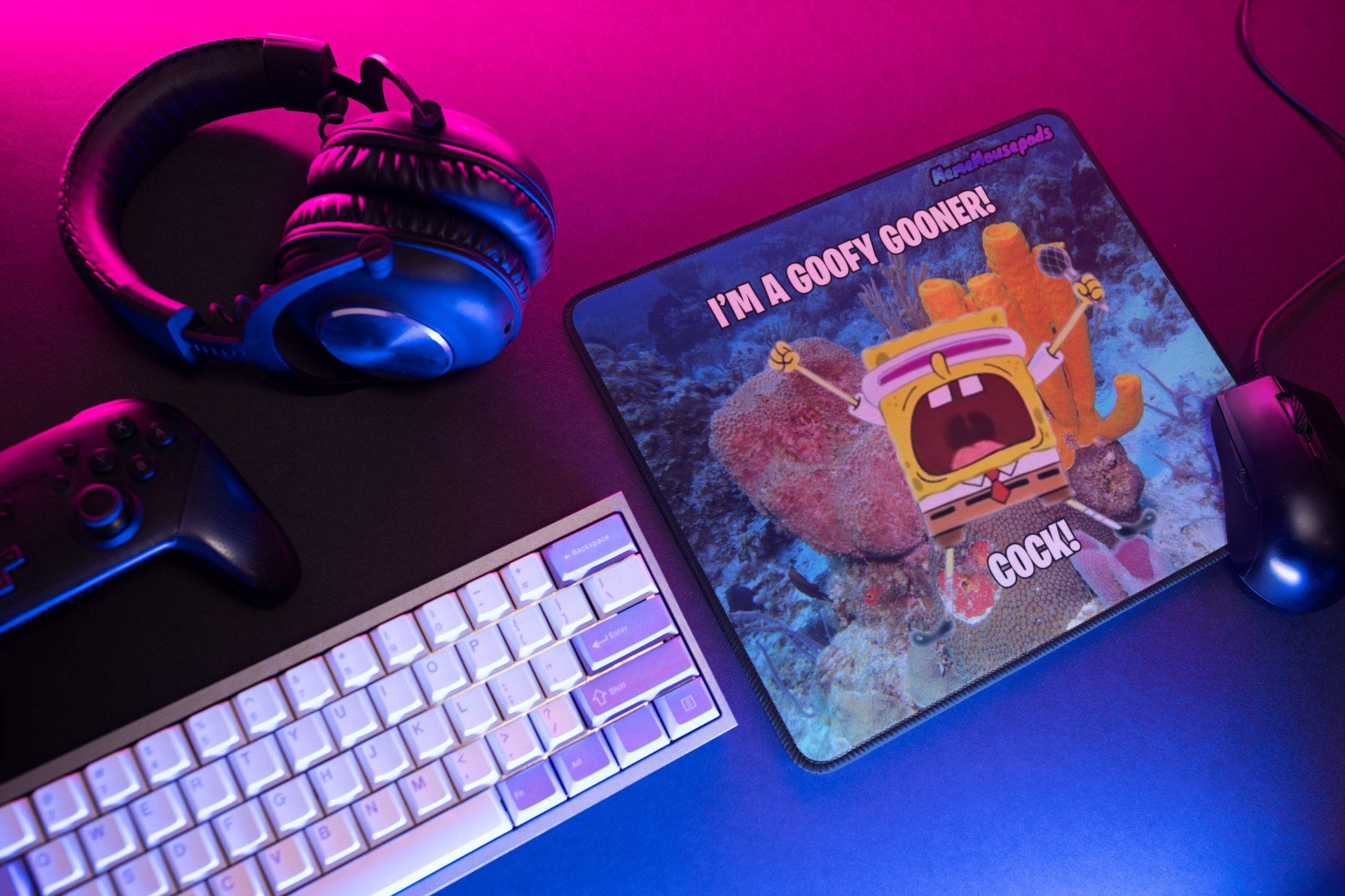 Funny "Goofy Gooner" Meme Mouse Pad