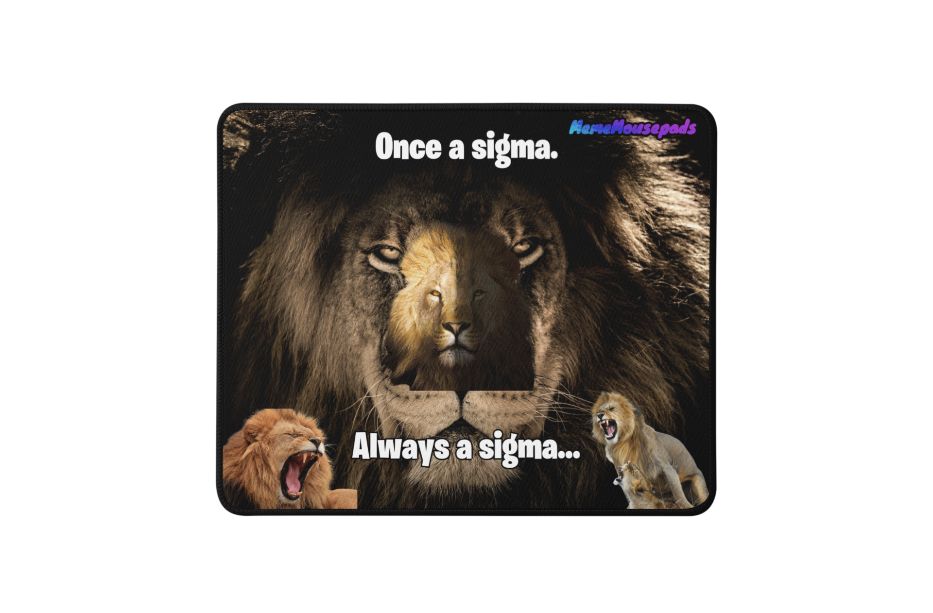 Funny "Sigma Lion" Meme Mouse Pad
