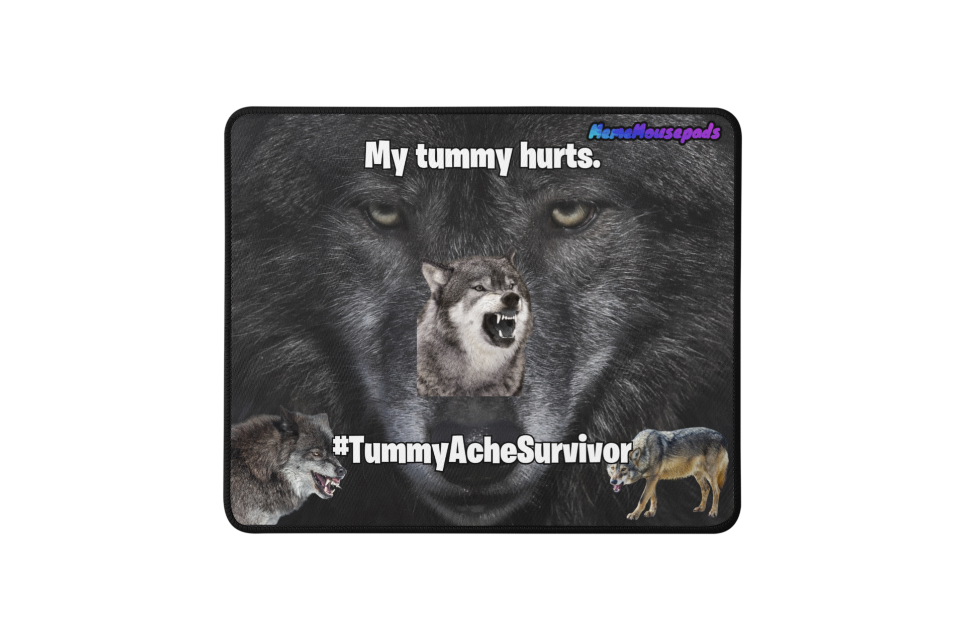Funny "Tummy Ache Survivor" Meme Mouse Pad